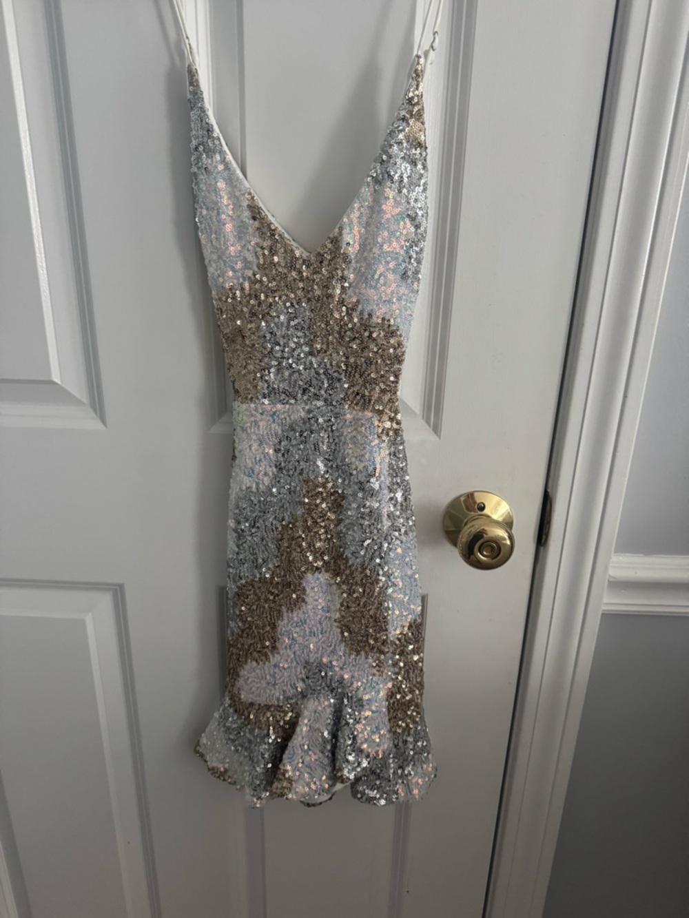 Hello Molly Silver and Gold Sequin Mini Dress